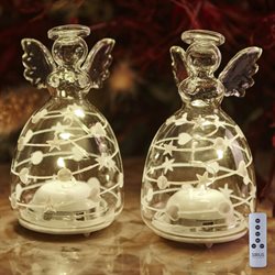 2 stk. Sweet Christmas Glas engle - 9 cm. høje
