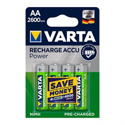 Varta genopladeligt batteri - POWER - 2400 mAh - AA (HR06) BLISTER 4 stk.