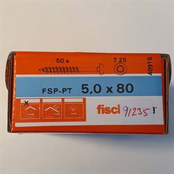 fischer spånpladeskrue FSP-PT - 5,0 x 80 - Torx 25 - Kasse med 50 stk.