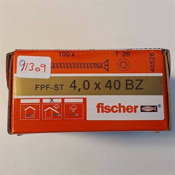 fischer Power Fast - FPF-ST BZ - 4,0 x 40 - TX 20 - Pakke med 100 stk.