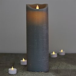 Sara vokslys - Ø10 - 30 cm. - Grå
