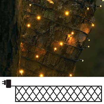 Net med 100 varmhvide mikro LED - 1x1 meter - Sirius lyskæde - David