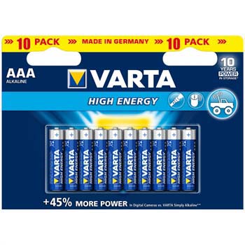 VARTA High Energy batteri - AAA (LR03) - 10 stk. - ALKALINE