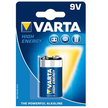 Varta batteri - ALKALINE HIGH ENERGY  9V (6LR61)